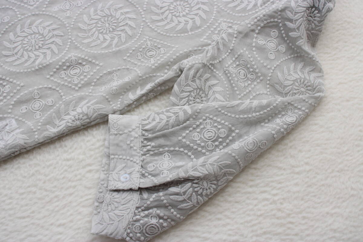 3-1668 新品 刺繍入りシアーブラウス