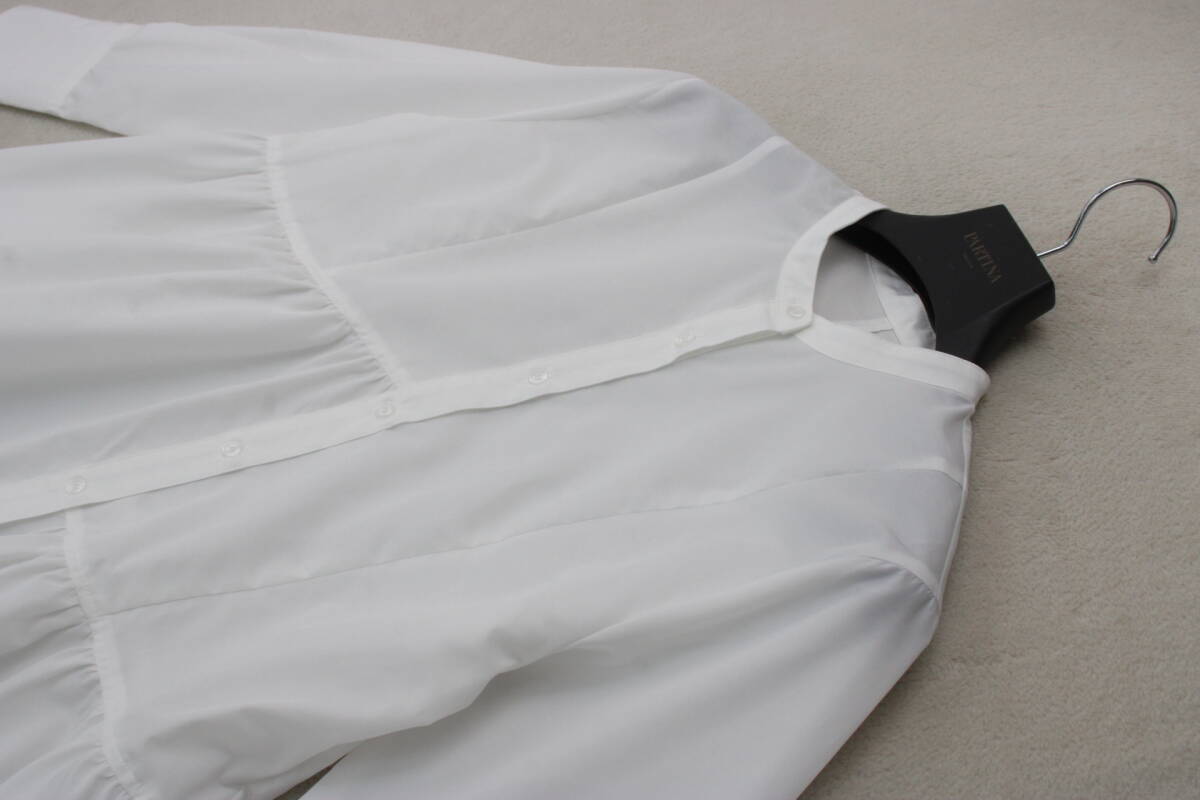 3-1759 新品 アシンメトリーフレアーシャツ ホワイトＦサイズ