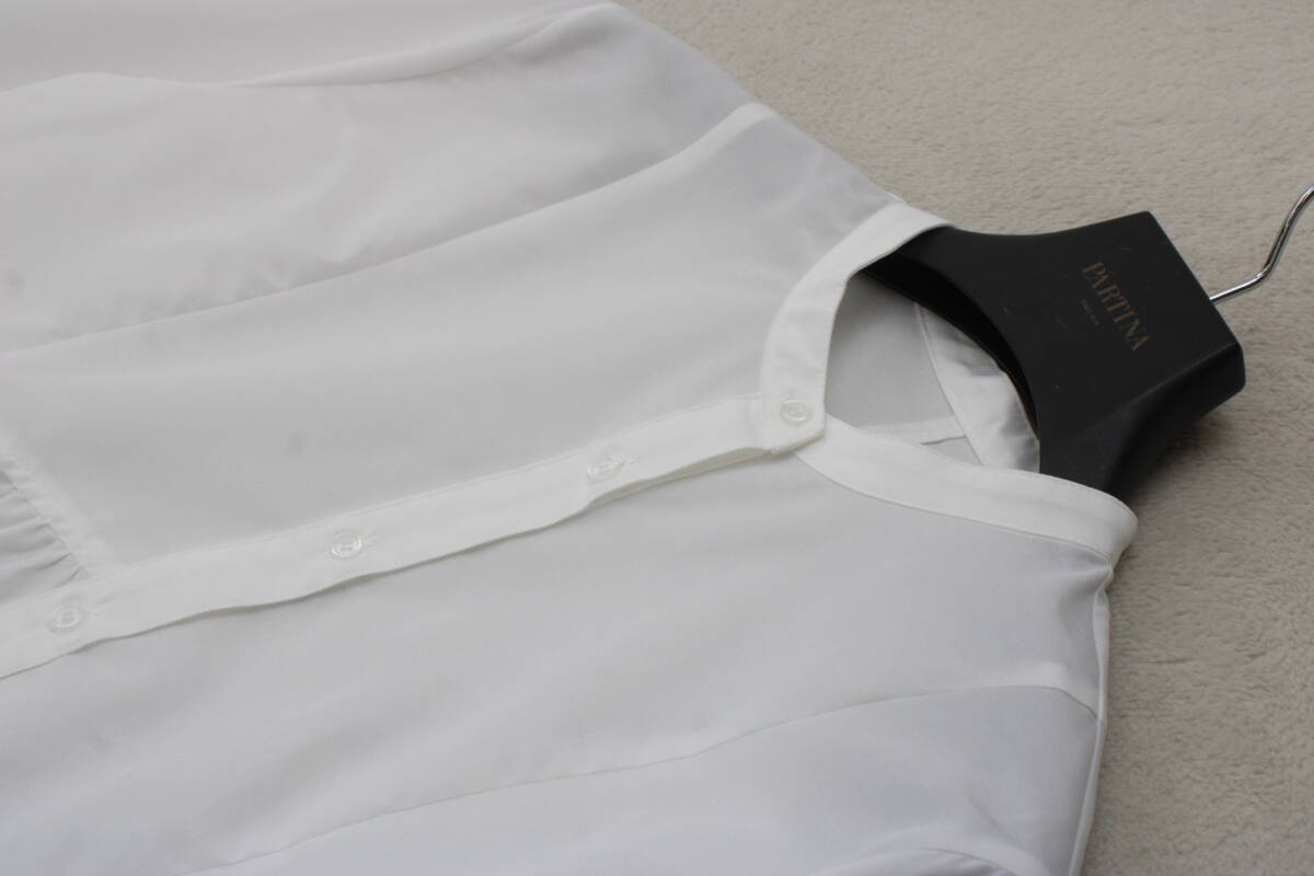 3-1759 新品 アシンメトリーフレアーシャツ ホワイトＦサイズ