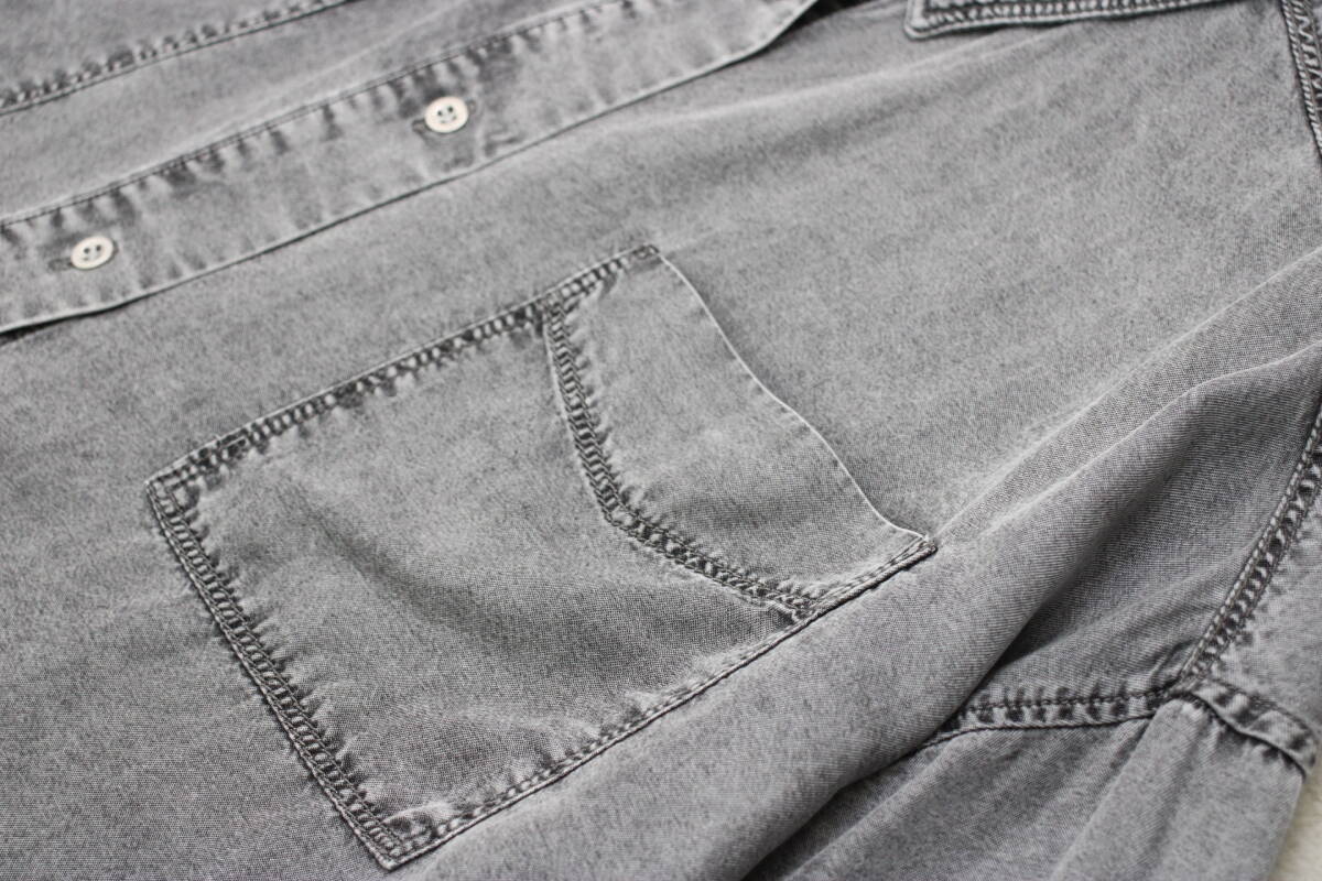 101-730 新品 デニム長袖シャツ ブラックＦサイズ 定価￥11,000稅込