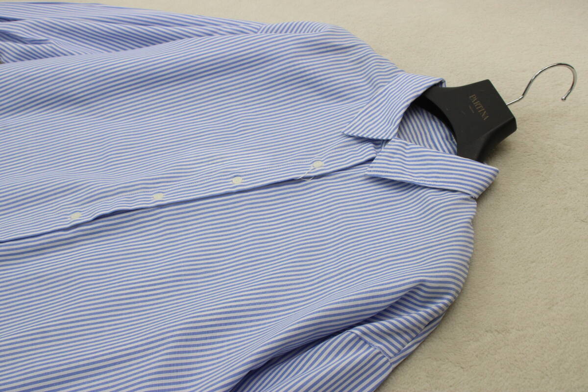 3-1756 新品 オーバーサイズストライプシャツ ブルーＦサイズ