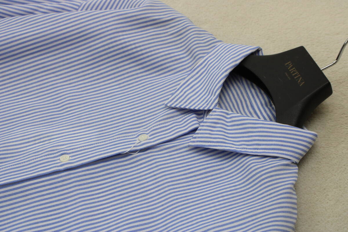 3-1756 新品 オーバーサイズストライプシャツ ブルーＦサイズ