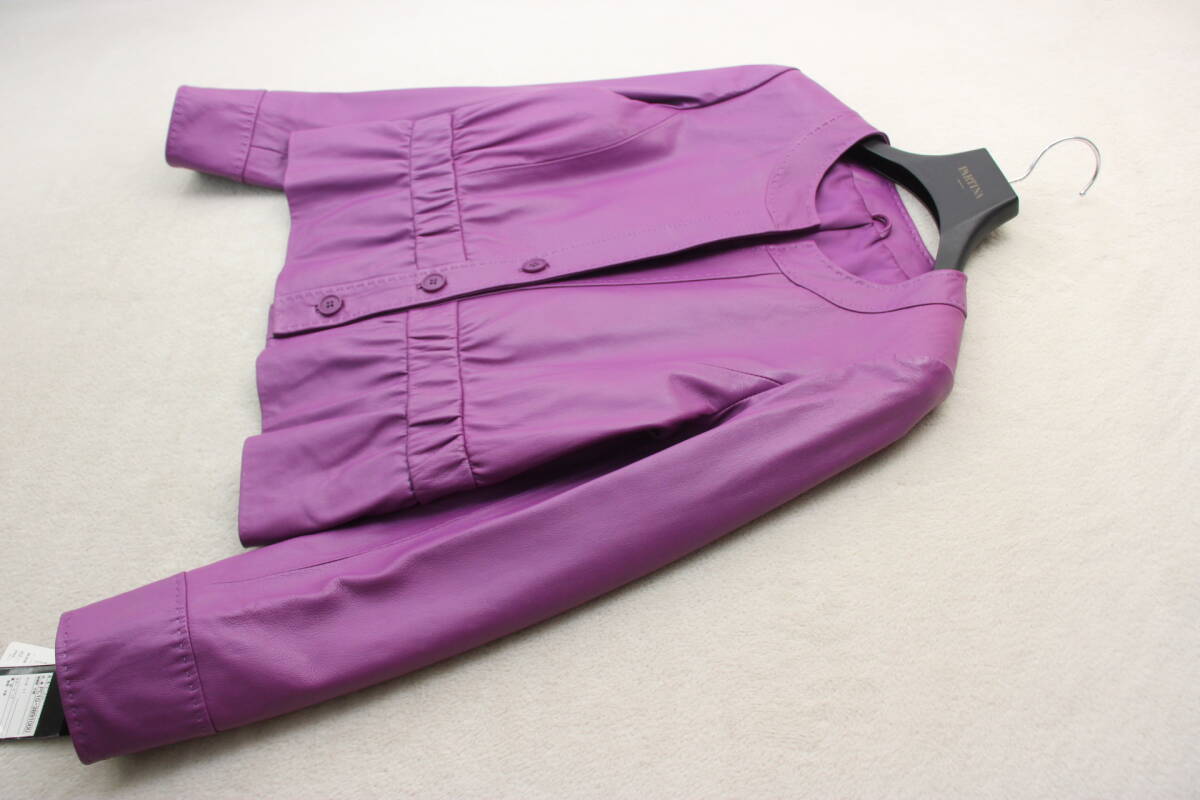 1-324 新品タグ付き 高級(jí)羊革ラムジャケット ピンク１１號(hào) 定価￥96,000＋稅