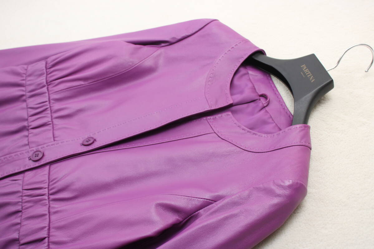 1-324 新品タグ付き 高級(jí)羊革ラムジャケット ピンク１１號(hào) 定価￥96,000＋稅