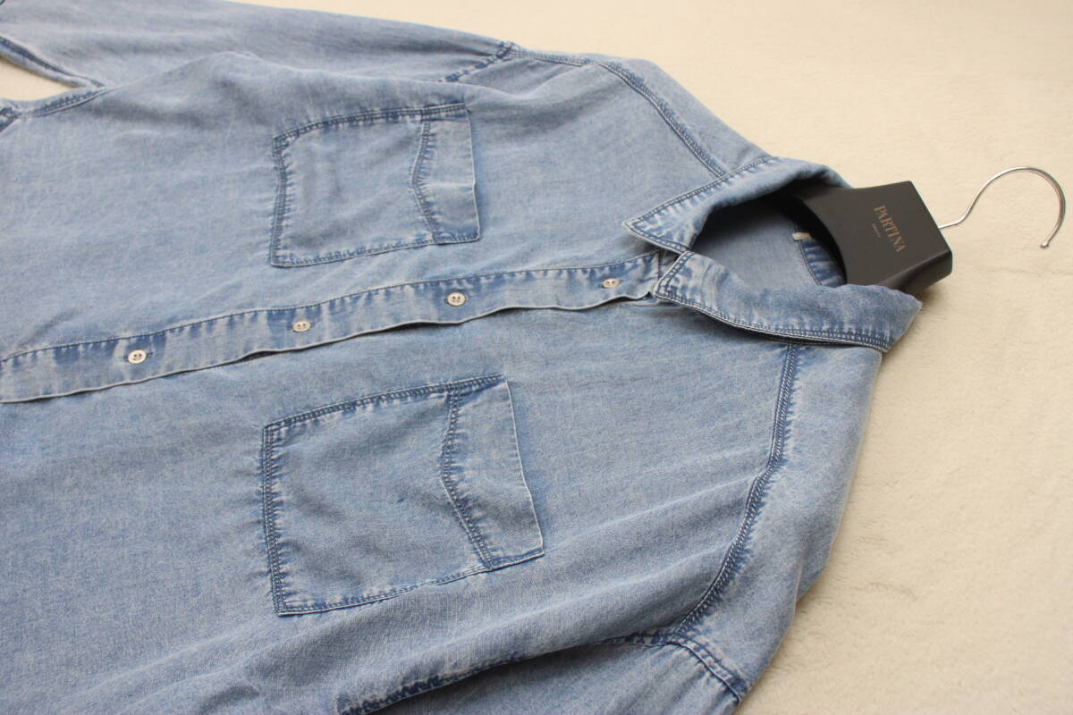 101-735 新品 デニム長(zhǎng)袖シャツ ライトブルーＦサイズ 定価￥11,000稅込