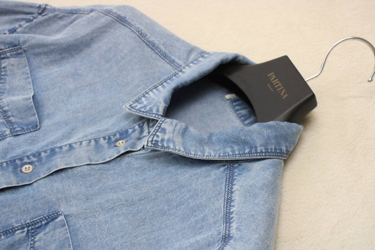 101-735 新品 デニム長(zhǎng)袖シャツ ライトブルーＦサイズ 定価￥11,000稅込