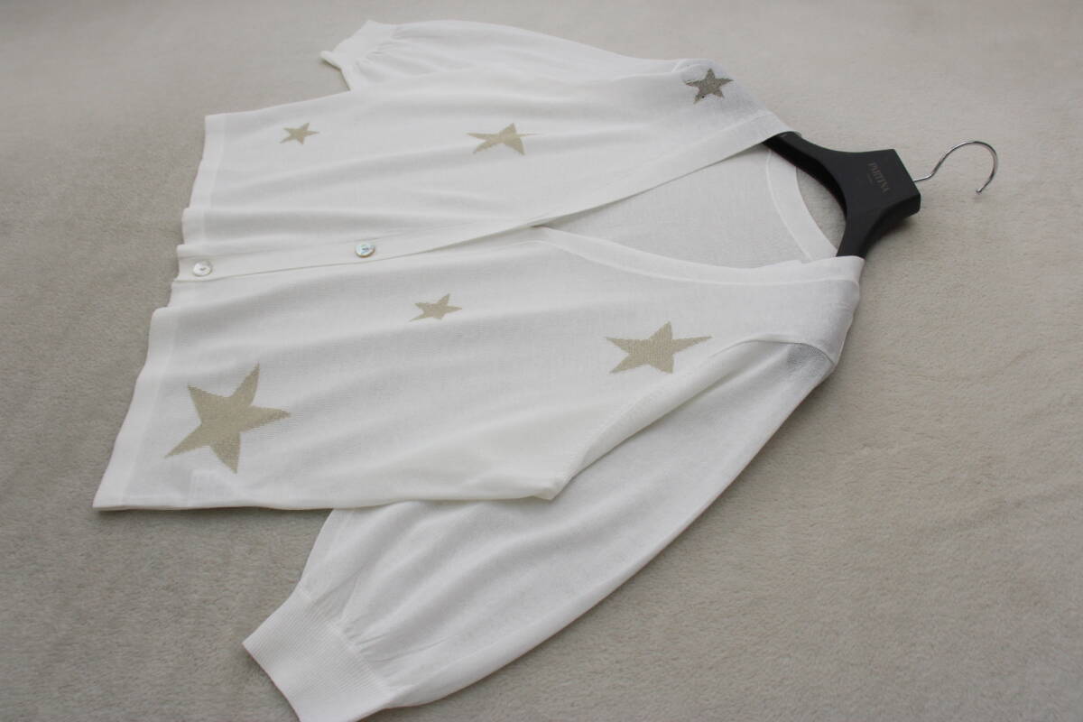 4-257 新品 未使用 スターモチーフカーディガン ホワイト Ｆサイズ 定価￥9,900
