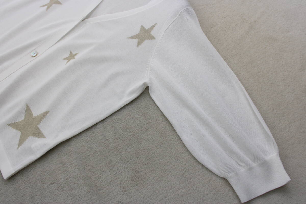 4-257 新品 未使用 スターモチーフカーディガン ホワイト Ｆサイズ 定価￥9,900