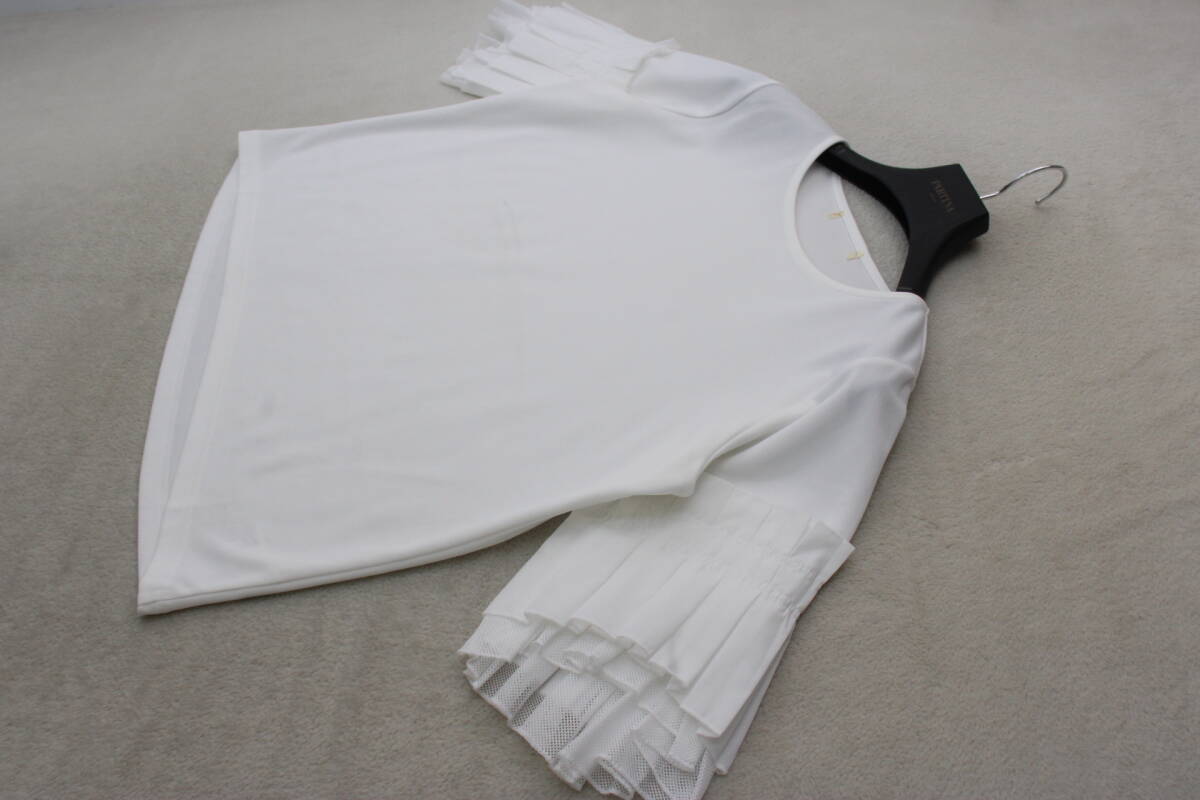 4-259 新品 未使用 フレアスリーブカットソー ホワイト Ｆサイズ