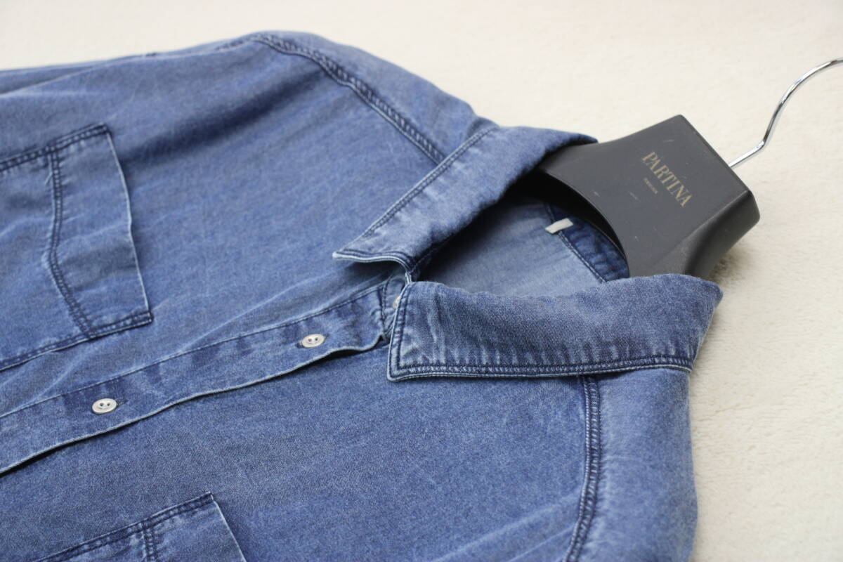 101-733 新品 デニム長袖シャツ ブルーＦサイズ 定価￥11,000稅込