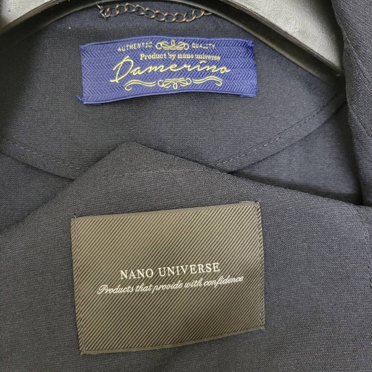 ナノユニバース×ダメリーノ nano?universe×Damerino スーツ セットアップ テーラードジャケット アンコン 強(qiáng)ストレッチ ネイビー XL LL