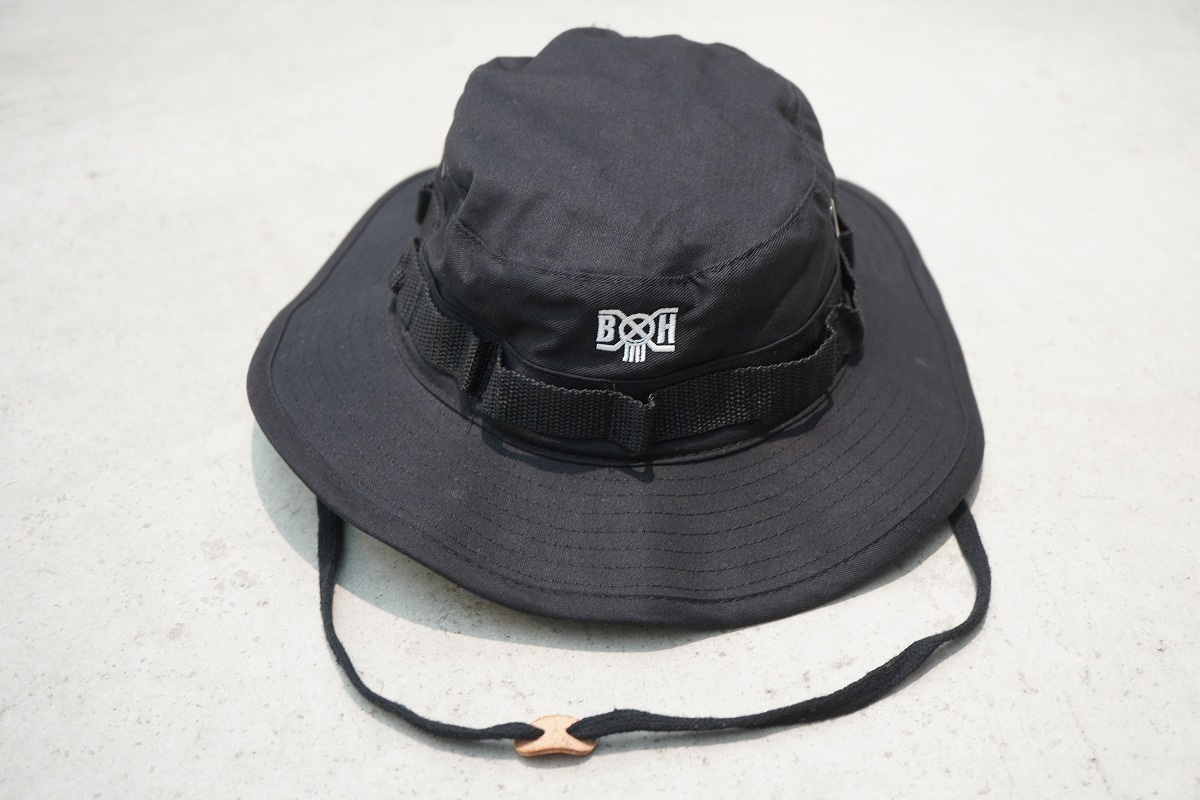 美品 正規(guī) BOUNTY HUNTER バウンティーハンター BxH Logo Jungle Hat サファリ ジャングル バケット ブーニー ハット 黒 本物523P▲