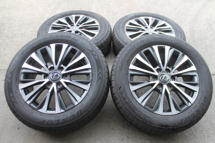 美品 レクサス LX300系純正アルミホイール 8.0J-20 +55 6H-139.7 ダンロップ グラントレック PT5A 265/55R20 109V 4本 LX 300 ランクル300