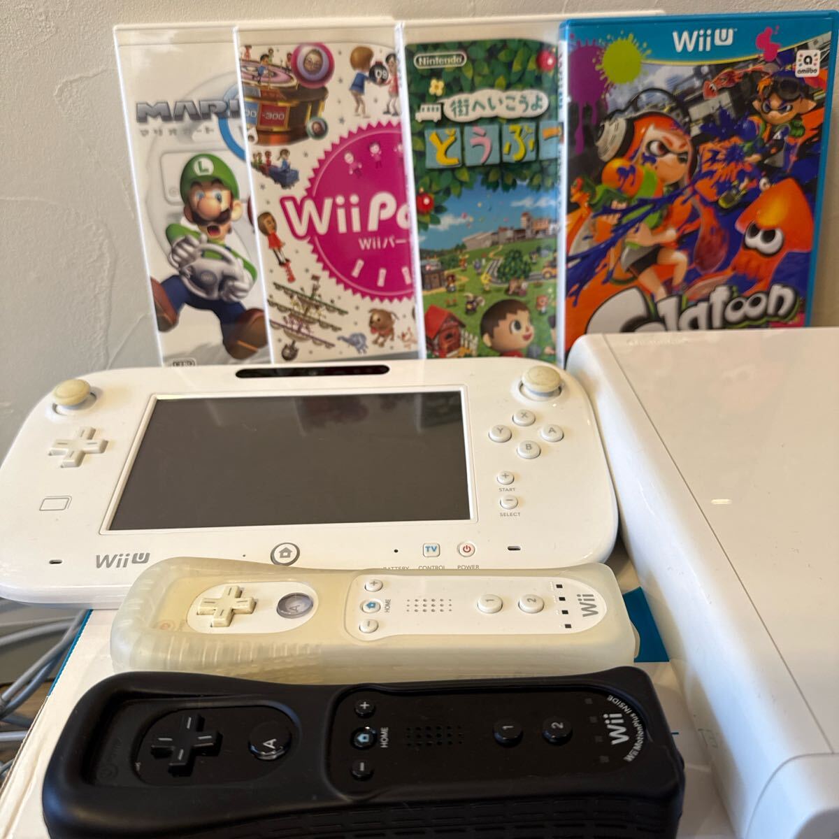 Wii U корпус игра soft 4шт.@ имеется nintendo Nintendo белый игра накладка контроллер игра машина 