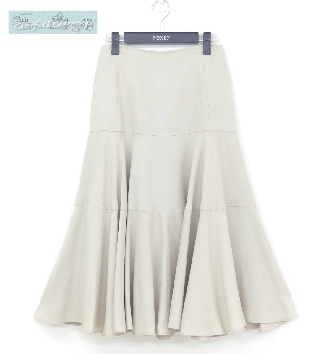 FOXEY NEWYORK ジョセフィンスカート 38 リッチベージュ トリアセテートBLEND 42278 '21年商品