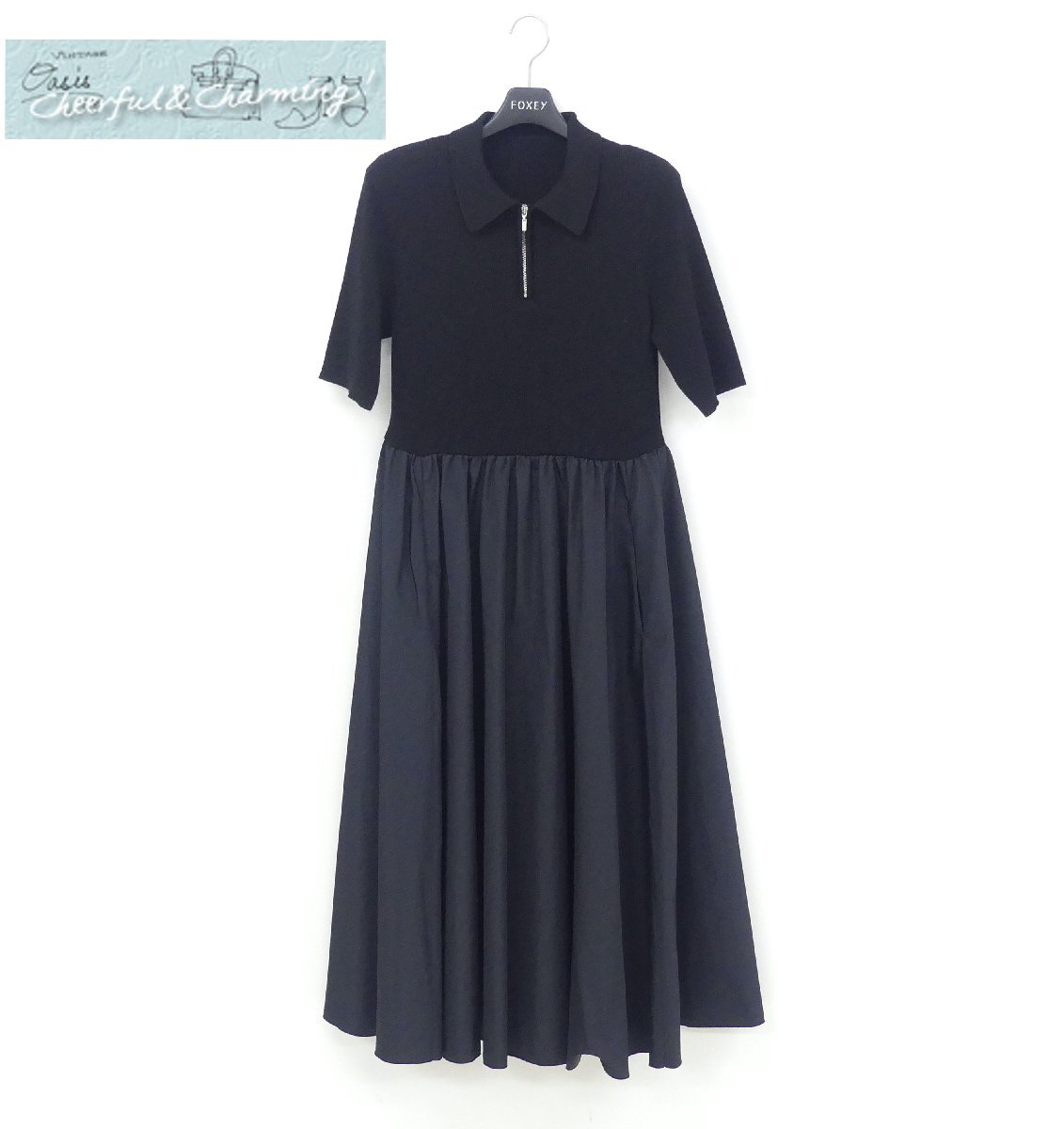 FOXEY NEWYORK ニットドレス ダミアン 38 ブラック テンセルBLEND '24年商品 44265