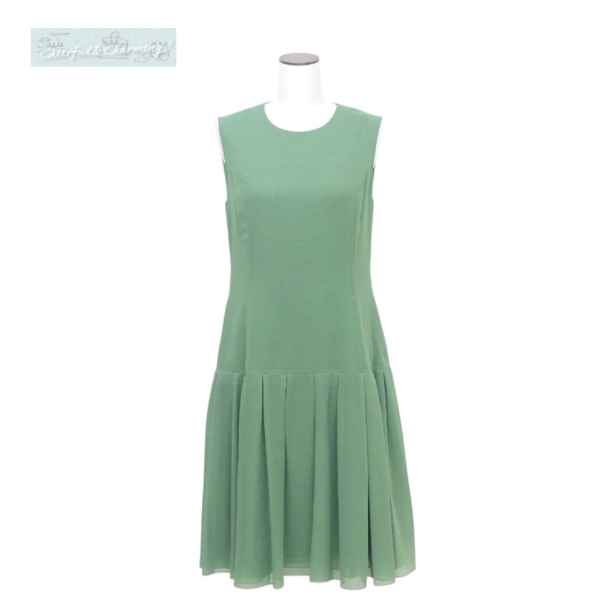 FOXEY ドレス ワンピース コーラル 40 グリーン ウールBLEND 37659 SP商品