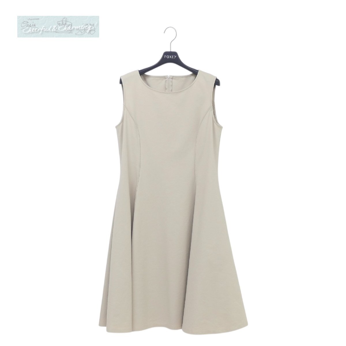 FOXEY NEWYORK ワンピース ドレス テニスガーデン 42 ベージュ コットンBLEND '21年商品 41399