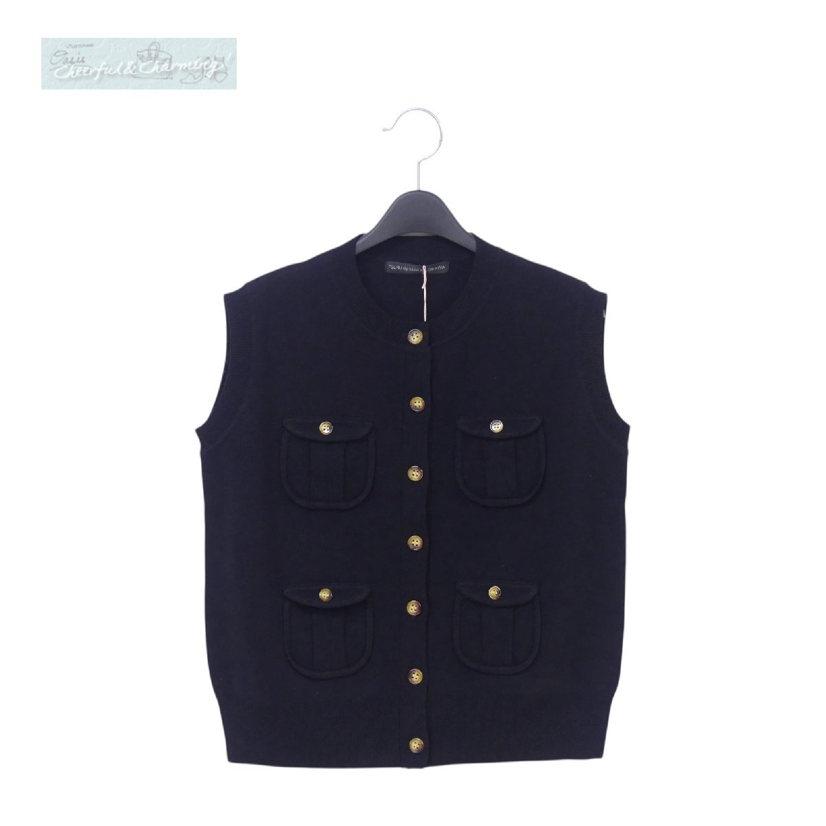 未使用 新作 Tsuru by MarikoOikawa ツル サマーニット Lilibet F ブラック '25年商品