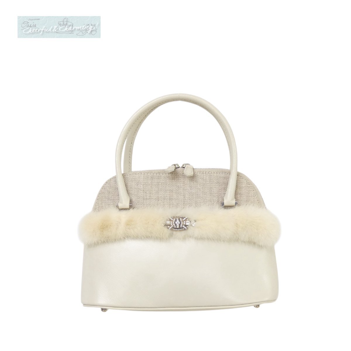 FOXEY バッグ マカロンロイヤル ミンク ナチュラル 32860