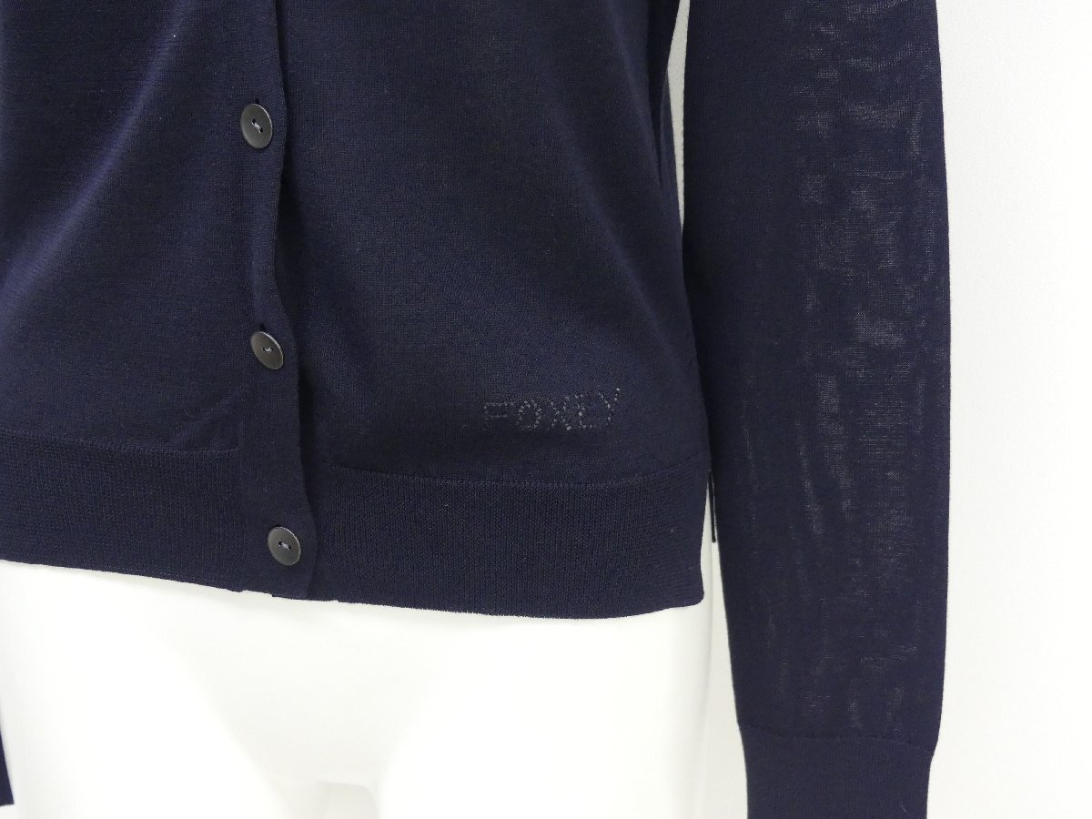 FOXEY ニットカーディガン アドレット 38 ミッドナイトブルー