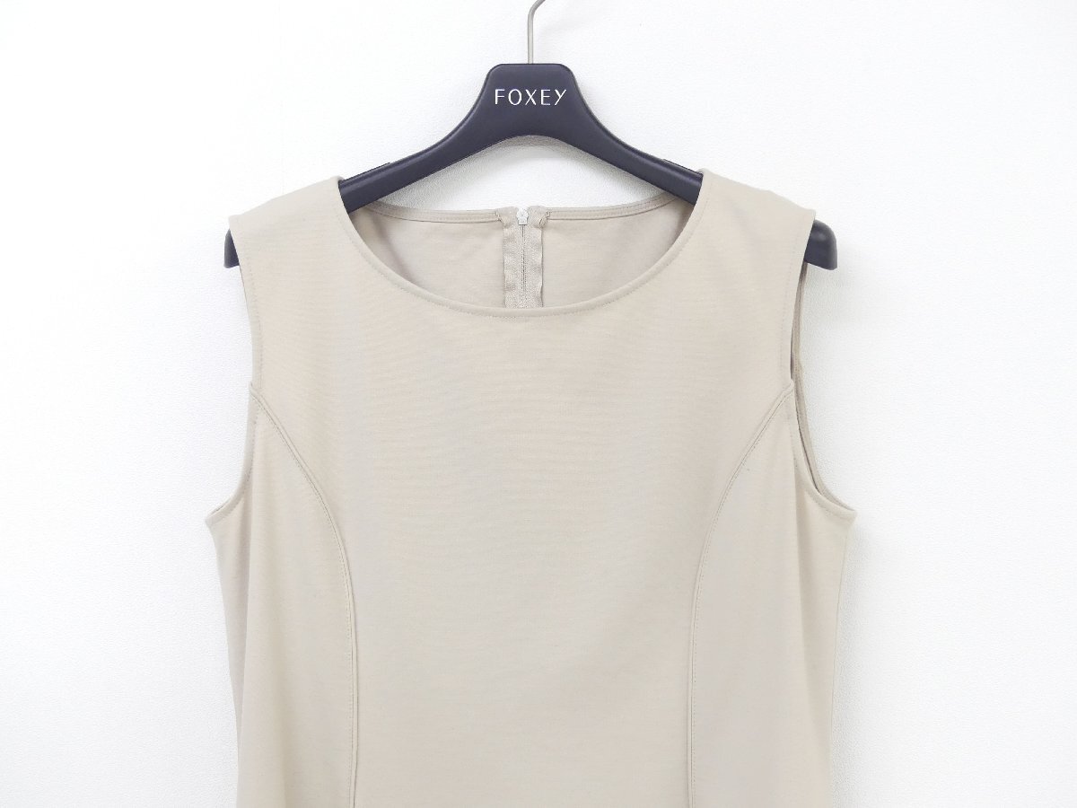 FOXEY NEWYORK ワンピース ドレス テニスガーデン 42 ベージュ コットンBLEND '21年商品 41399