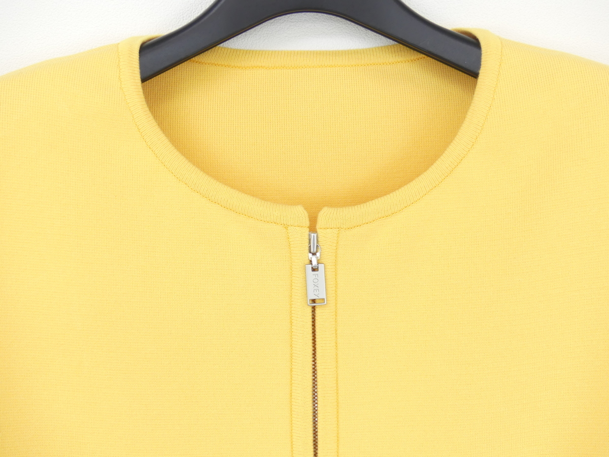 Sランク FOXEY ニットジャケット アーバンスタンダード 42 マリーゴールド レーヨンポリエステル '19年増産分 38054