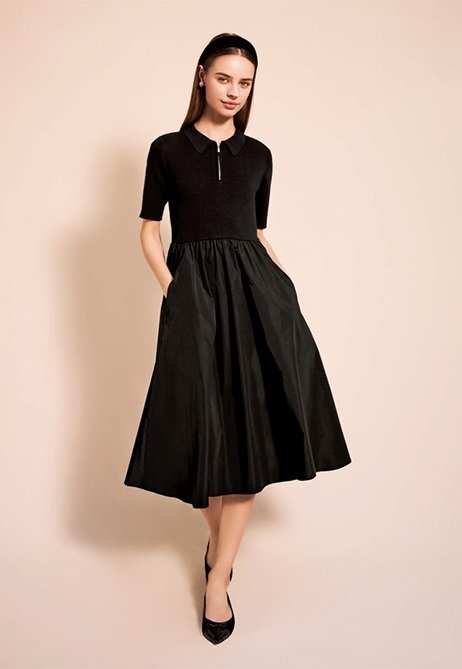 FOXEY NEWYORK ニットドレス ダミアン 38 ブラック テンセルBLEND '24年商品 44265