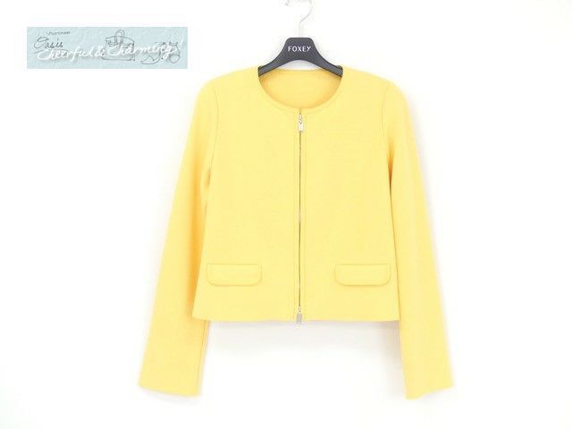Sランク FOXEY ニットジャケット アーバンスタンダード 42 マリーゴールド レーヨンポリエステル '19年増産分 38054