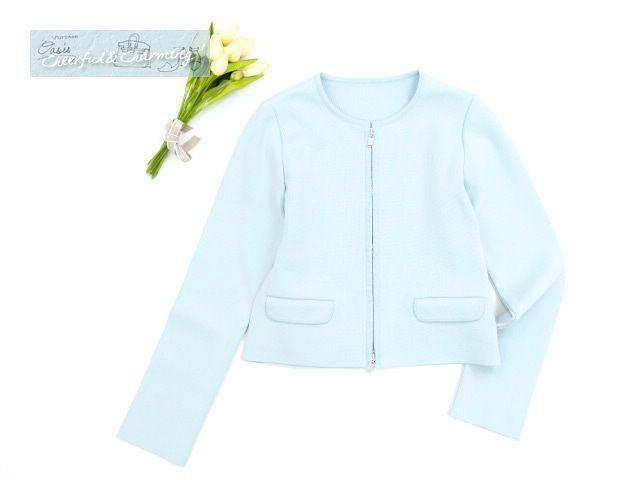 Sランク FOXEY ニットジャケット アーバンスタンダード 42 ミント レーヨンポリエステル 38054