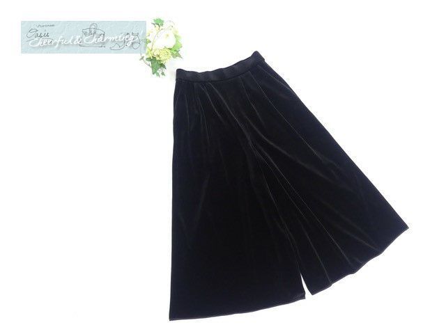 Sランク Velour Noir by FOXEY NEWYORK パンツ 42 ブラック ストレッチベロア 39139