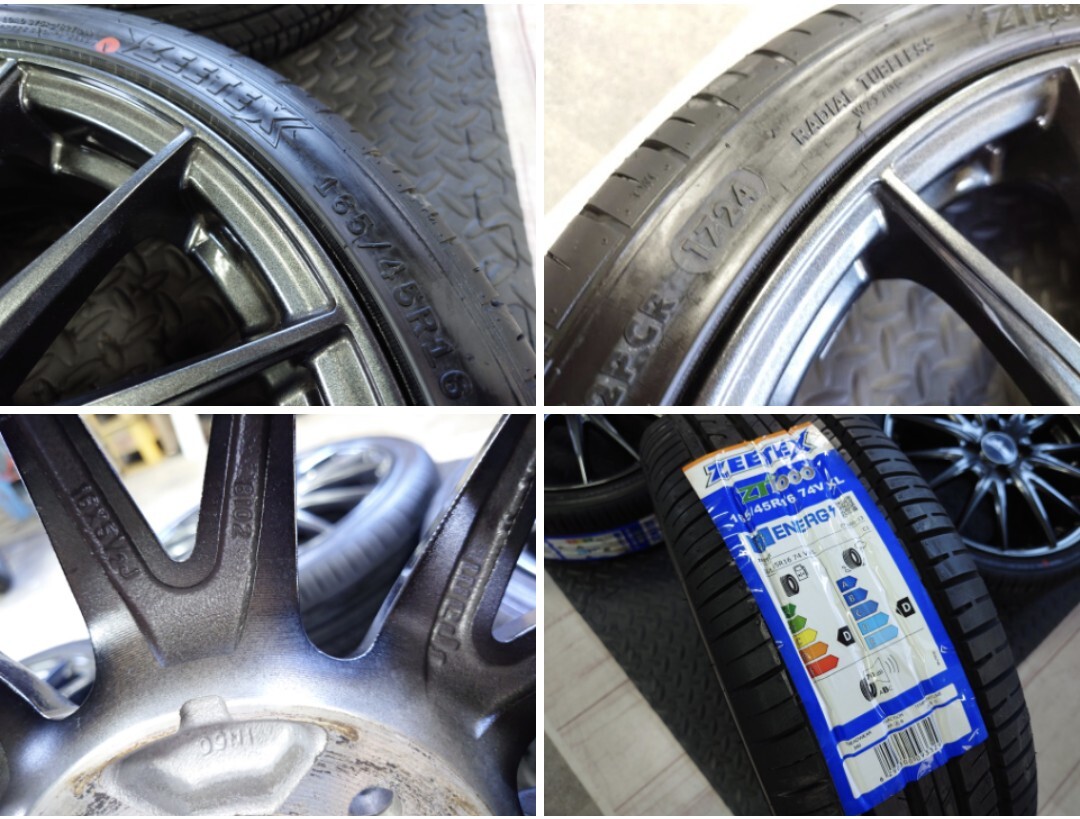 美品 Weds VELVA SPORT Ⅱ 16インチ 5.5J +50 4H-100 新品 165/45R16 2024年 N-BOX コペン アルト スペーシア ミラ 検索用 ENKEI RAYS WORK