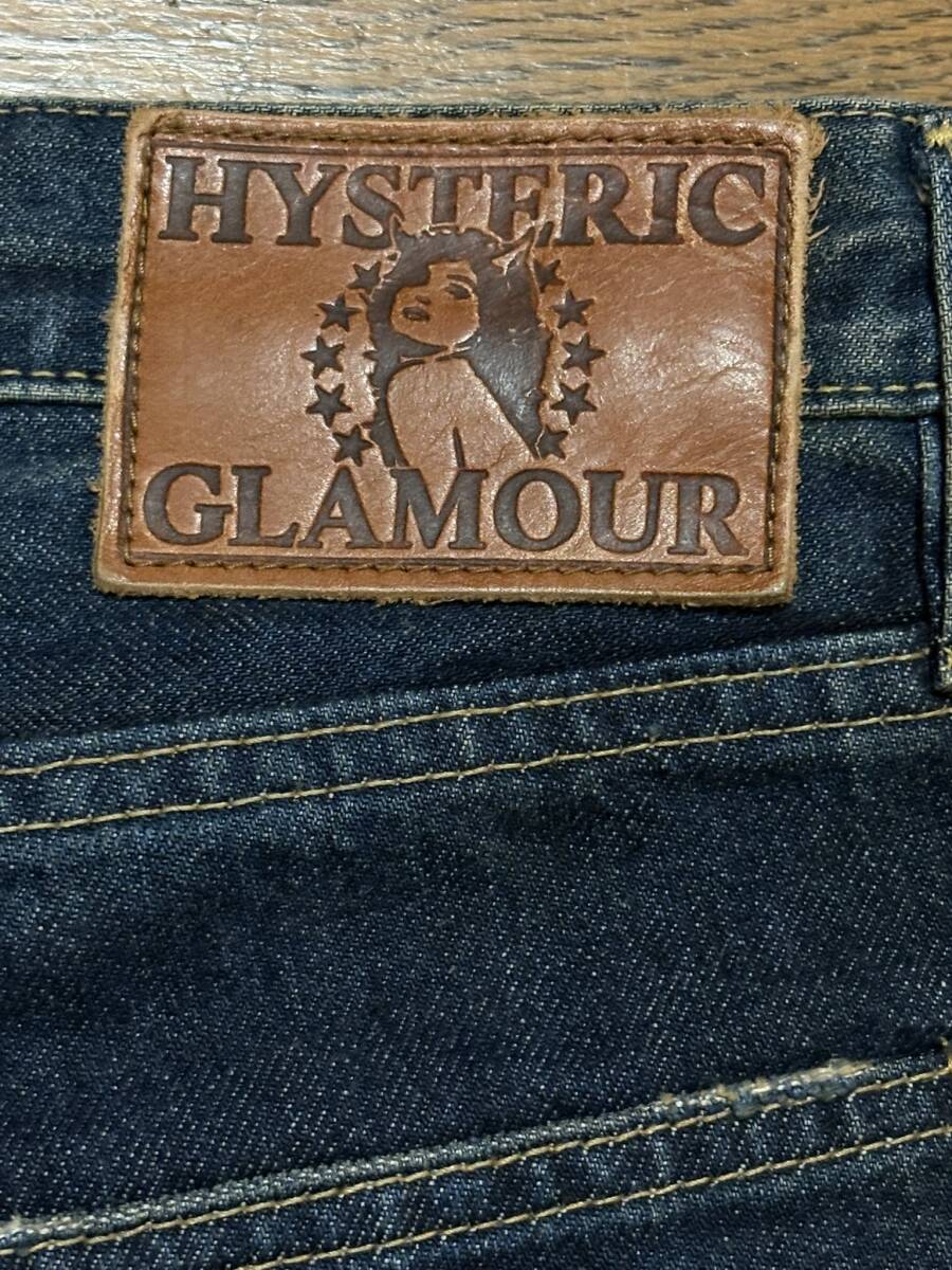 ※HYSTERIC GLAMOUR ヒステリック グラマー 0213AP13 セルビッチデニムパンツ 濃いめインディゴ 未裾直 日本制 32 　　　 BJBE.E