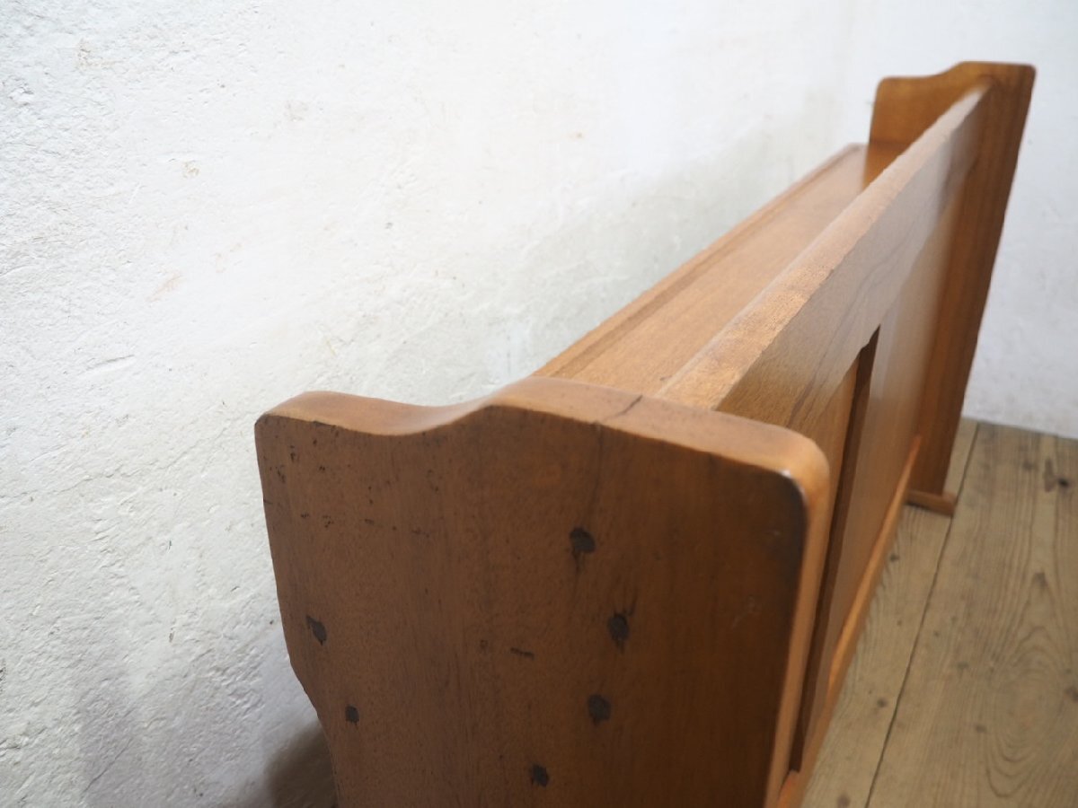 タ荷N0577◆?H83cm×W149cm◆ラワン材の古い木制お祈り臺◆教會 圣書置き 祈禱臺 跪き臺 チャーチ テーブル レトロ ビンテージN(ヤD)卸