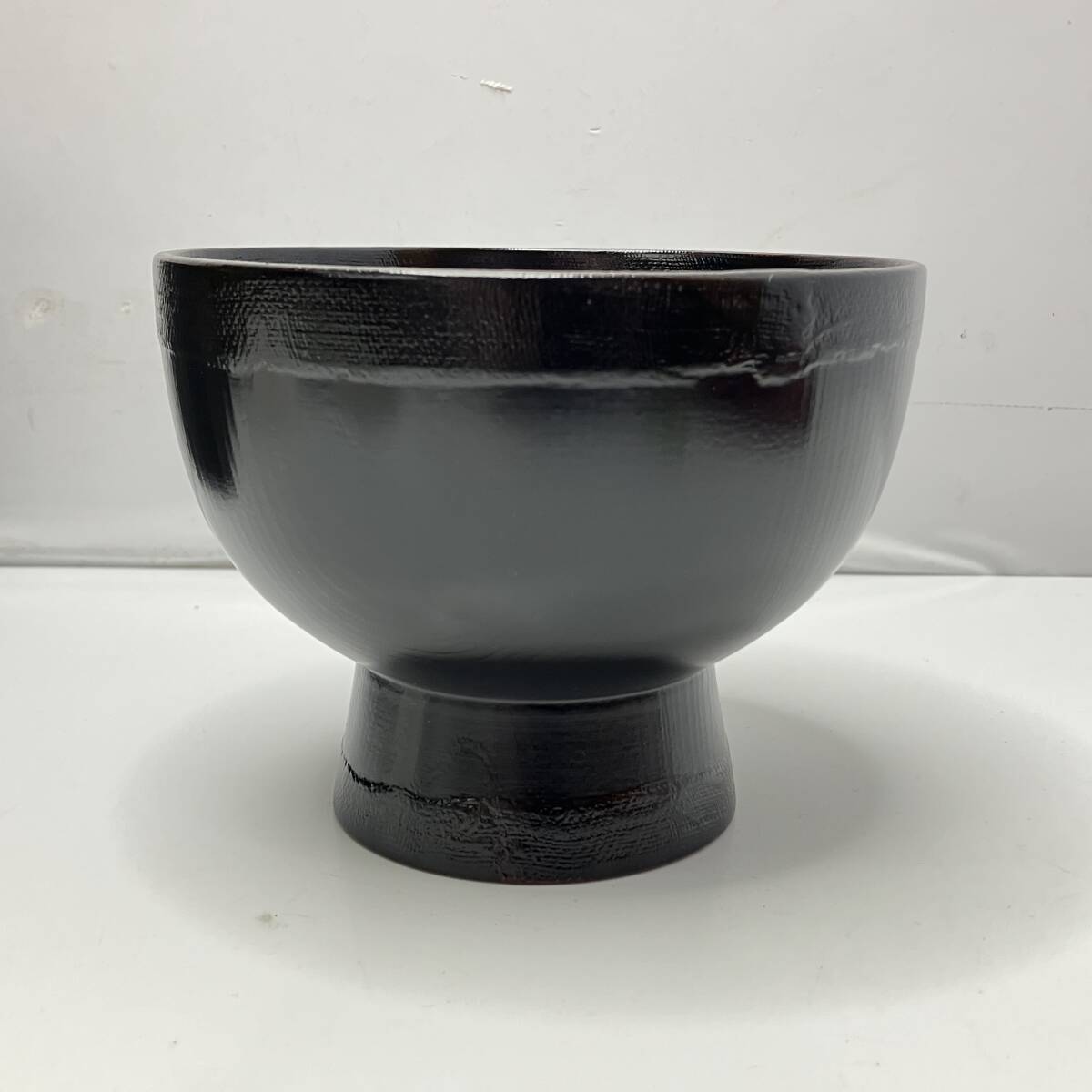 (志)【未使用】丸三漆器 秀衡涂 合鹿碗 曙ぼかし 大碗 和食器 汁椀 菓子椀 漆器 木制 天然木 茶懐石 茶道具 箱付き 巖手工蕓品(I)0512B