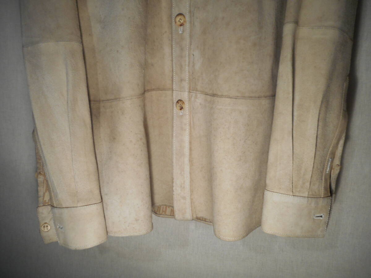 超難あり★『HERMES★エルメス』【里地総H柄＆リアルレザー】デザイナーズレザーシャツジャケット