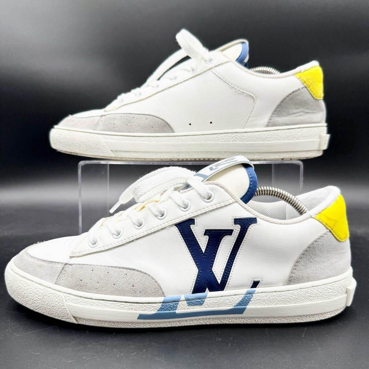 1円 【美品】 LOUIS VUITTON ルイヴィトン チャーリーライン LVロゴ ローカット ホワイト メンズ スニーカー シューズ 靴 22年制 26cm位