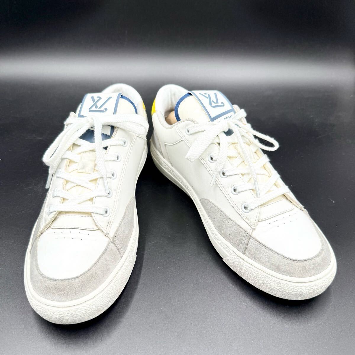 1円 【美品】 LOUIS VUITTON ルイヴィトン チャーリーライン LVロゴ ローカット ホワイト メンズ スニーカー シューズ 靴 22年制 26cm位