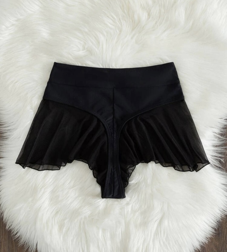 ★Ｍセクシーお尻フライングエッジメッシュスプライシング Tバック水著ボトムスイムショーツ★黒8974