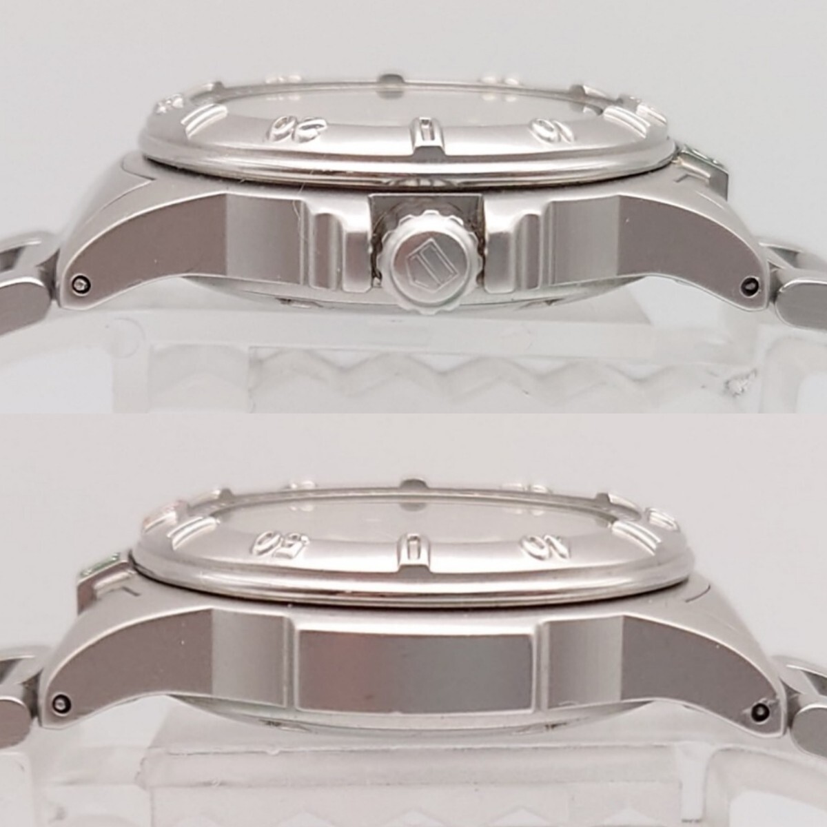 【KE961】 美品 TAG HEUER profesional 999.708K レディース 腕時計 デイト クォーツ グレー系 文字盤 純正ベルト 稼働品