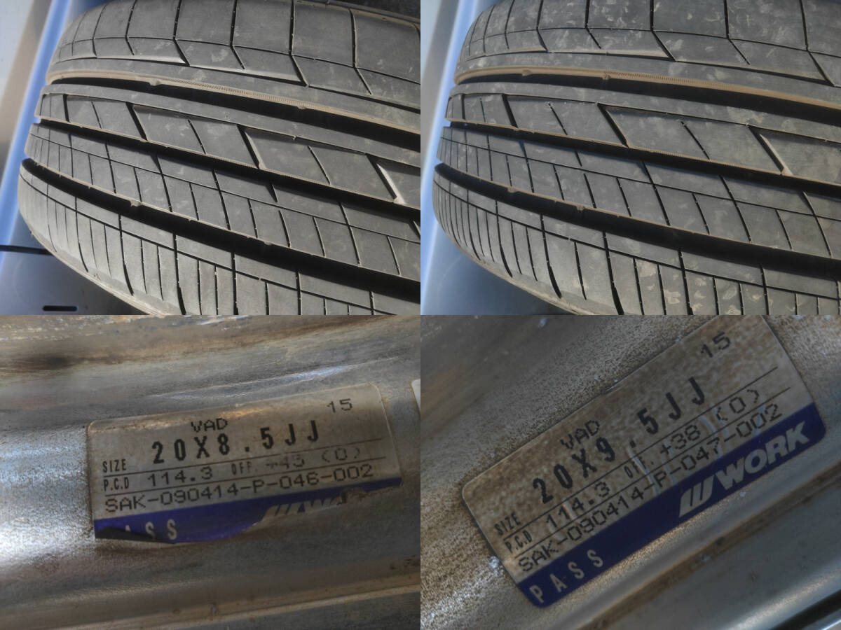  Alphard снимать WORKva Lien tsaVAD 20 дюймовый 8.5J+45(O)&9.5J+38(O) 5 дыра PCD114.3,245/35R20sa Mata iya есть 4 шт. комплект [ б/у ]