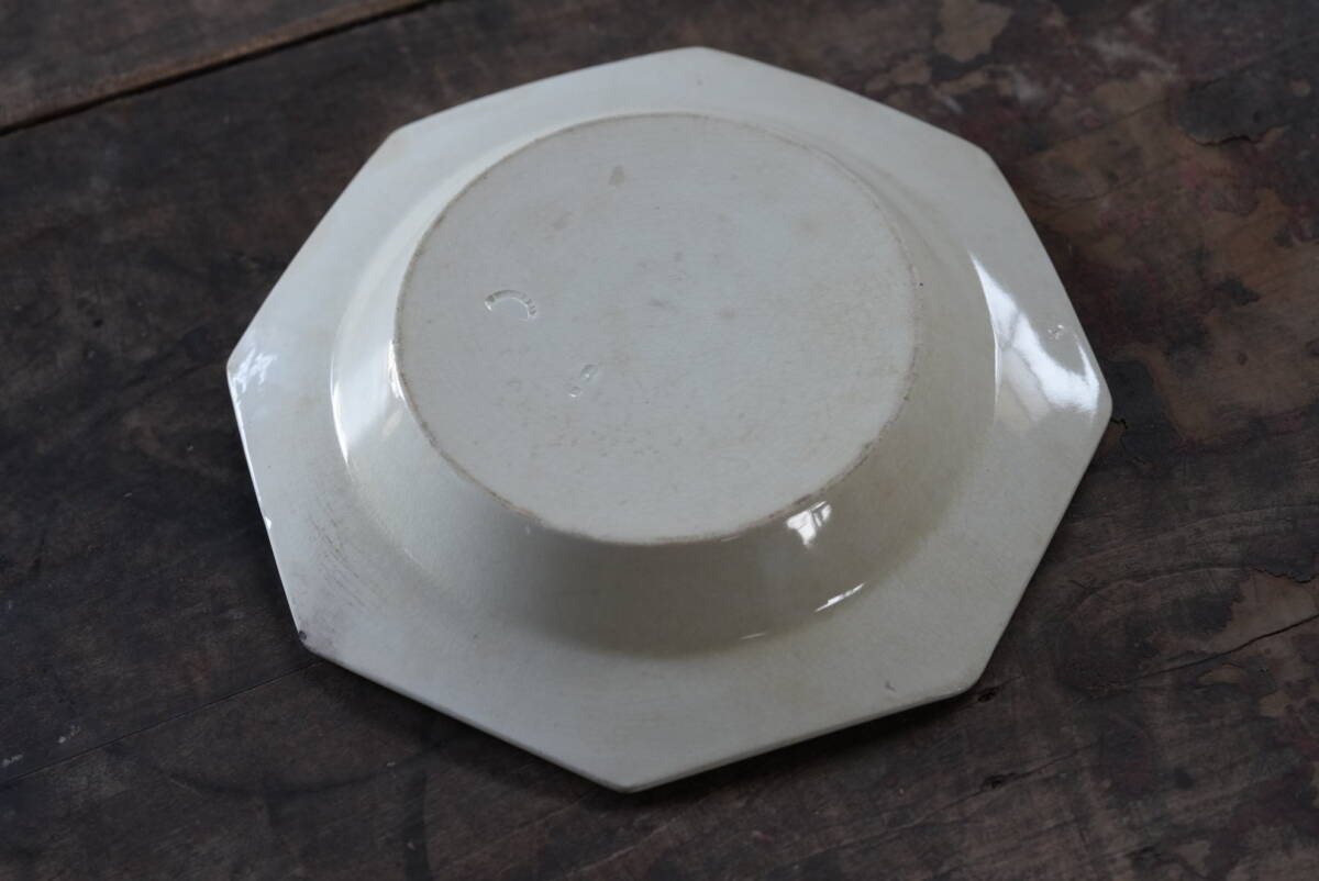 Creil et Montereau 古いクレイユモントロー窯 オクトゴナルスーププレート 八角皿 スープ皿 / 1900年前后?フランス アンティーク 古道具