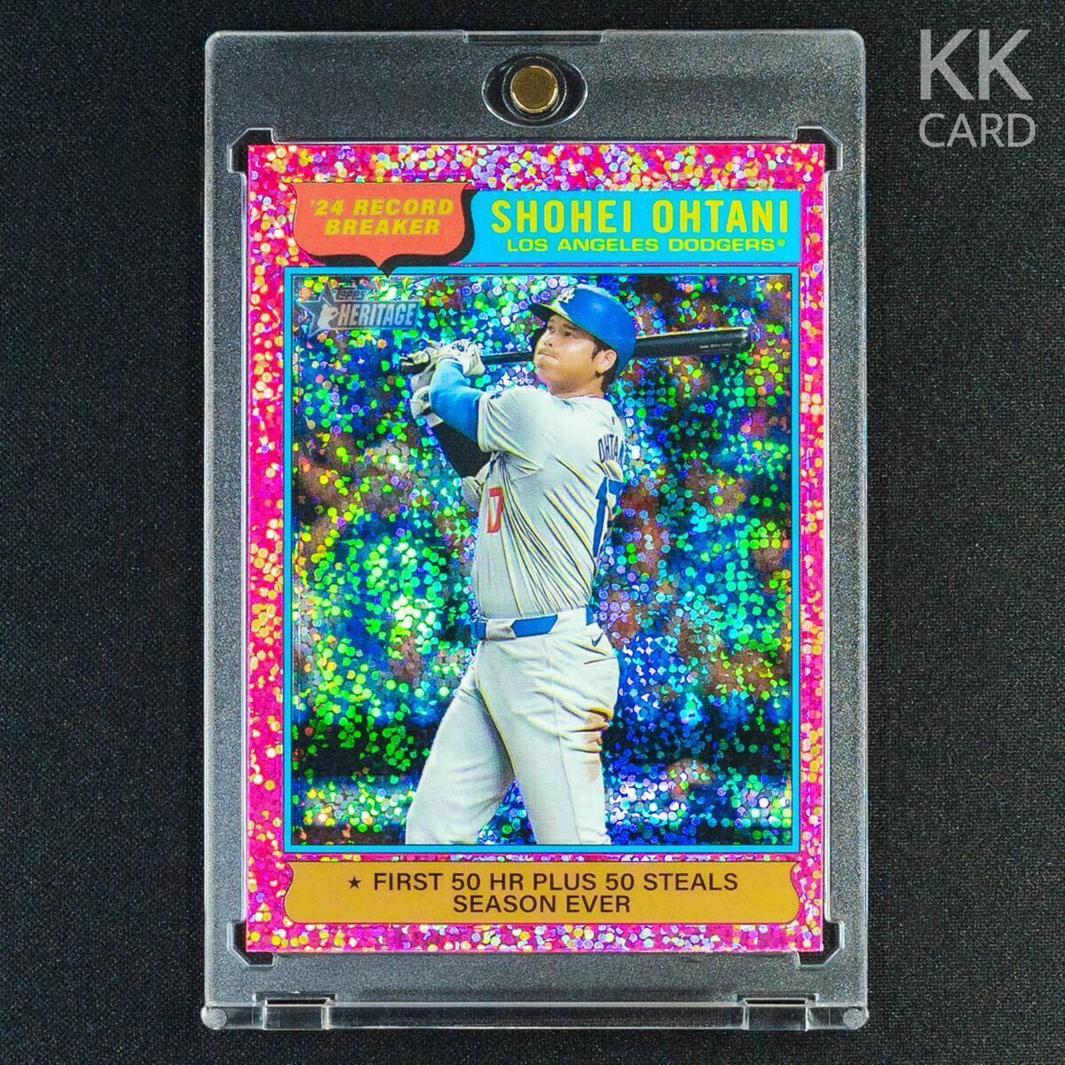 最新 2025 Topps Heritage 大谷翔平 No.1 史上初50/50 ピンク