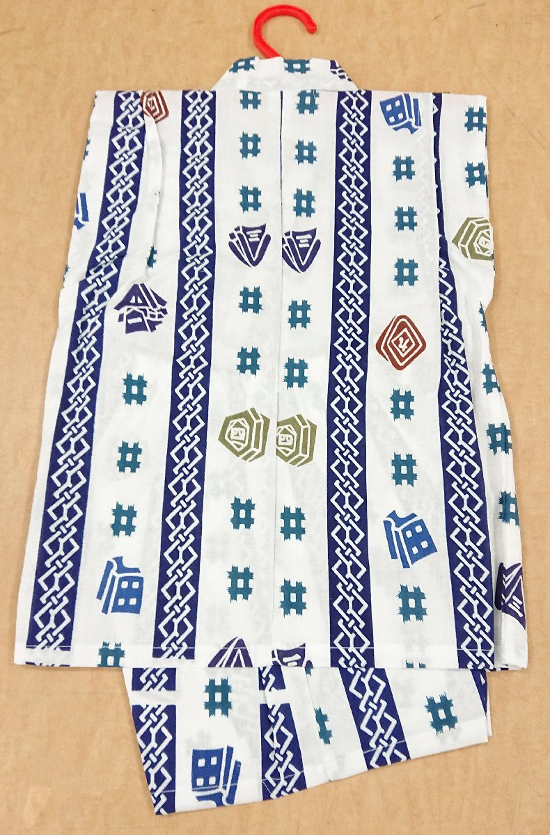 A7 タグ付き?未使用保管品!!夏 お祭りへ!!憧憬 あこがれ 幼児 甚平 男児 5～6才用(110cm) 上著丈47cm 適応寸法110cm前后 綿100％ 注染本染