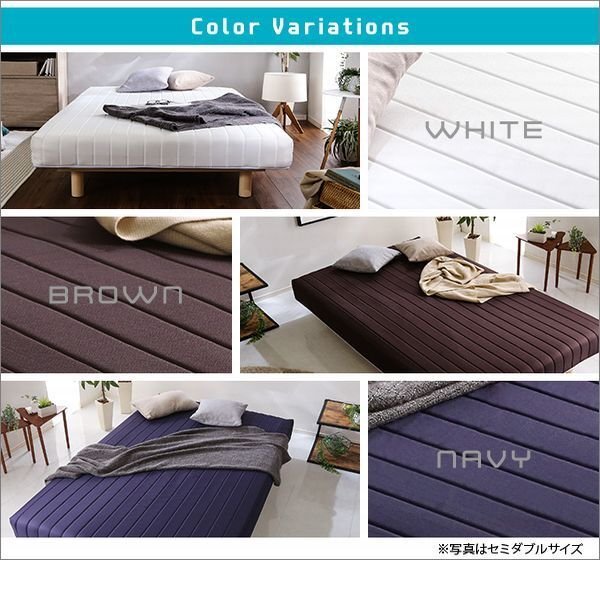 ベッド★腳付きマットレスベッド/ボンネルコイル/シングル/ロール梱包で搬入簡(jiǎn)単/すのこ構(gòu)造/ソファに/濃紺 ネイビー/特価 限定 激安/a3