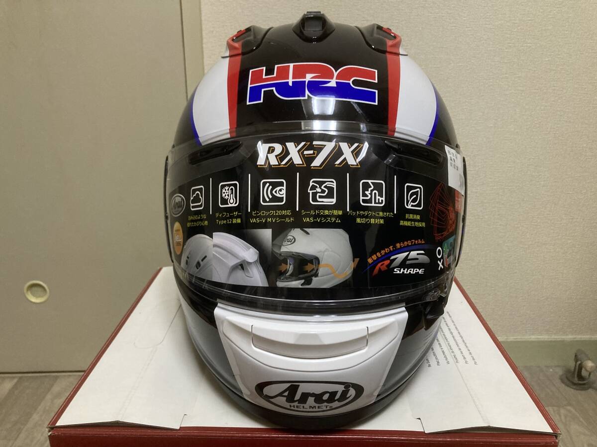 【新品未使用】アライ×HRC　RX-7X　ヘルメット　未使用品　XLサイズ 61-62cm　ブラック×ブルー　Arai【限定品】