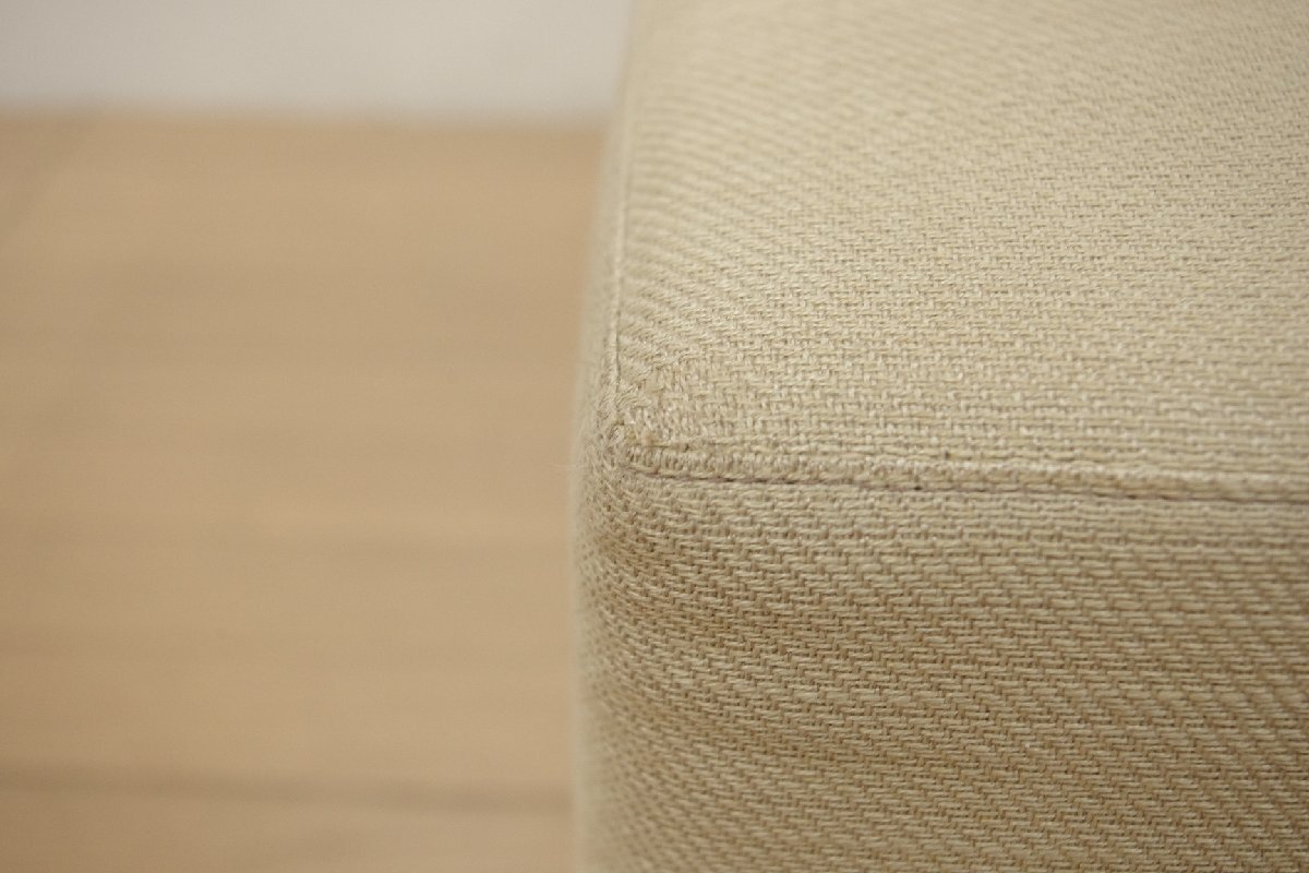 展示品 TIME&STYLE タイム&スタイル オットマン モダン ファブリック ベージュ シンプル スクエア リビング 寢室 幅60cm 高さ37cm