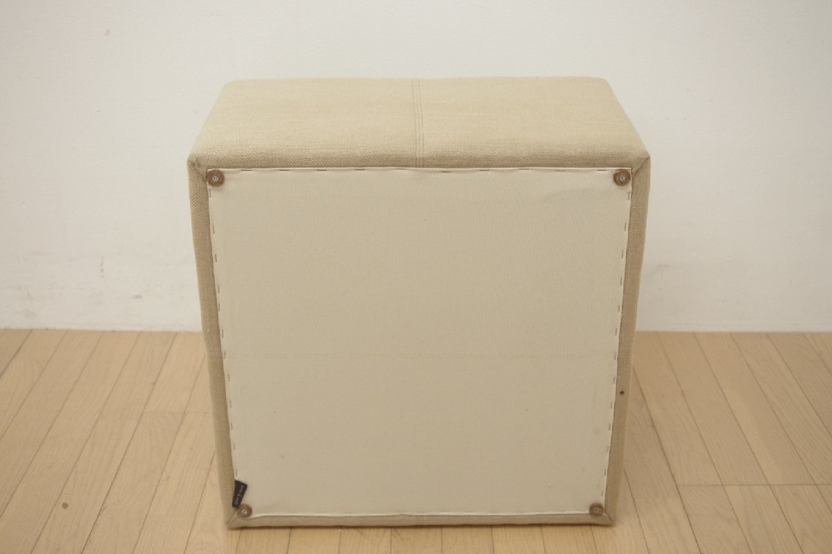 展示品 TIME&STYLE タイム&スタイル オットマン モダン ファブリック ベージュ シンプル スクエア リビング 寢室 幅60cm 高さ37cm