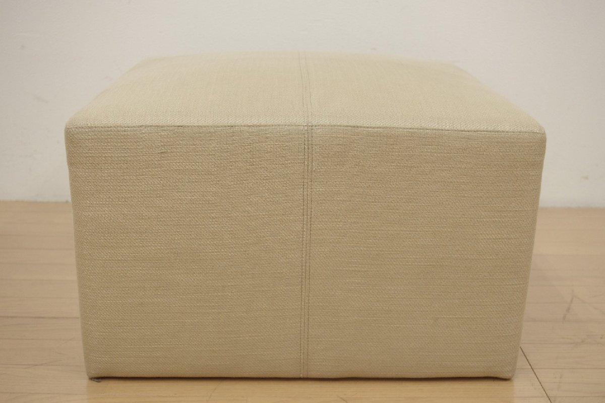 展示品 TIME&STYLE タイム&スタイル オットマン モダン ファブリック ベージュ シンプル スクエア リビング 寢室 幅60cm 高さ37cm