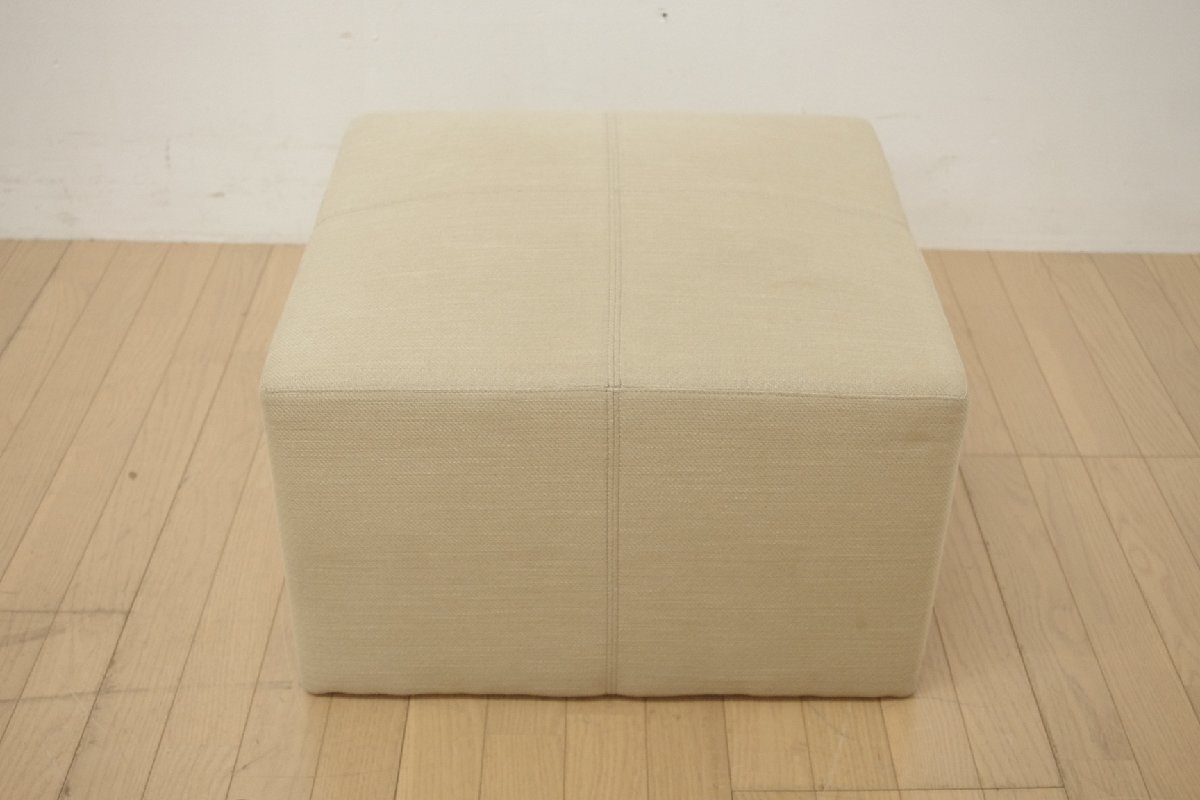 展示品 TIME&STYLE タイム&スタイル オットマン モダン ファブリック ベージュ シンプル スクエア リビング 寢室 幅60cm 高さ37cm